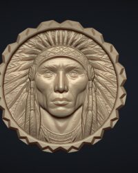 Fr09 - Kızılderili Rölyefi 3D Model - Ücretsiz 3D Yazıcı Modelleri İndir - 3Drolyef.com