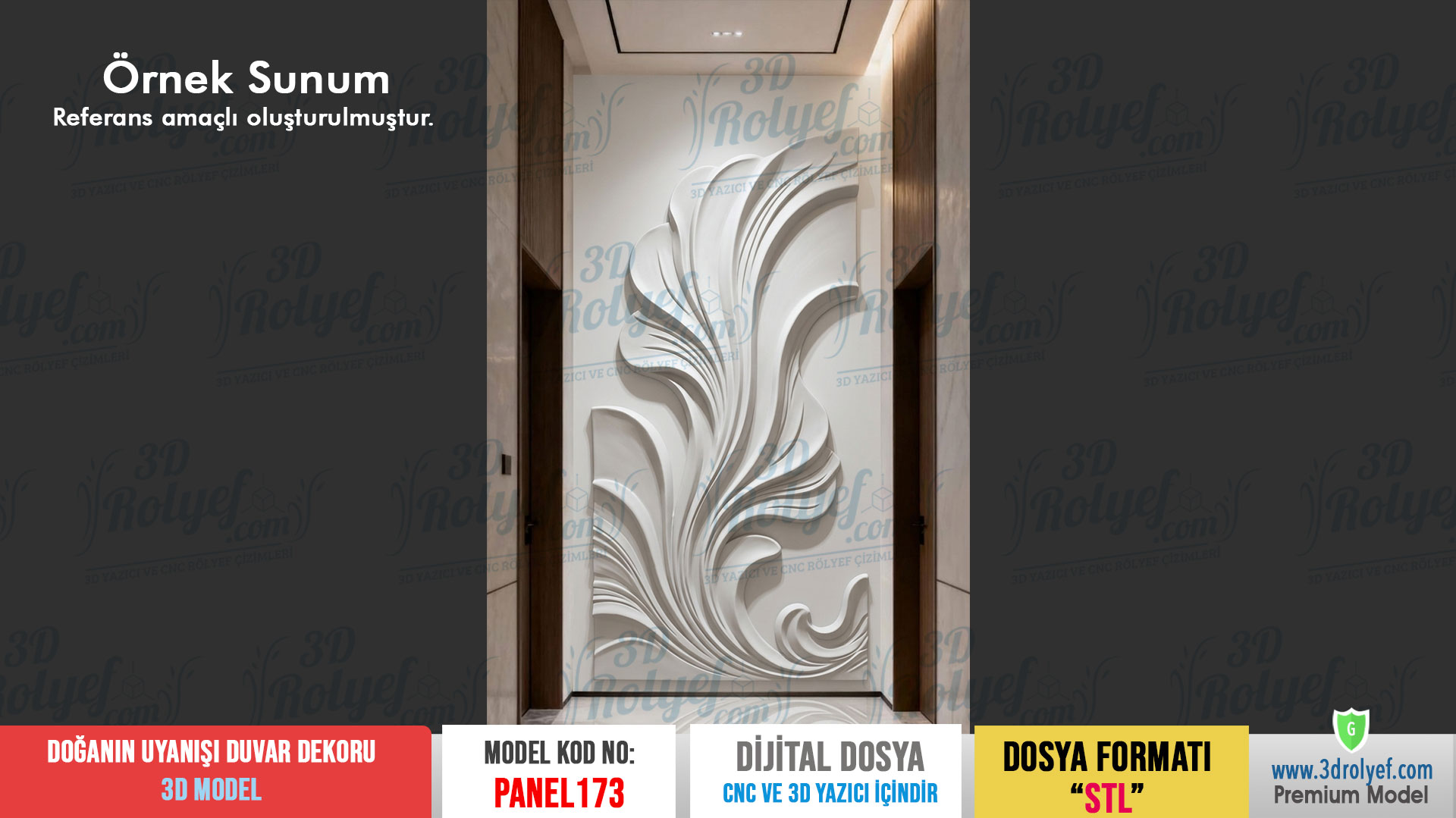Panel173 - Doğanın Uyanışı 3D Duvar Dekoru | CNC & 3D Yazıcı İçin 3D Model