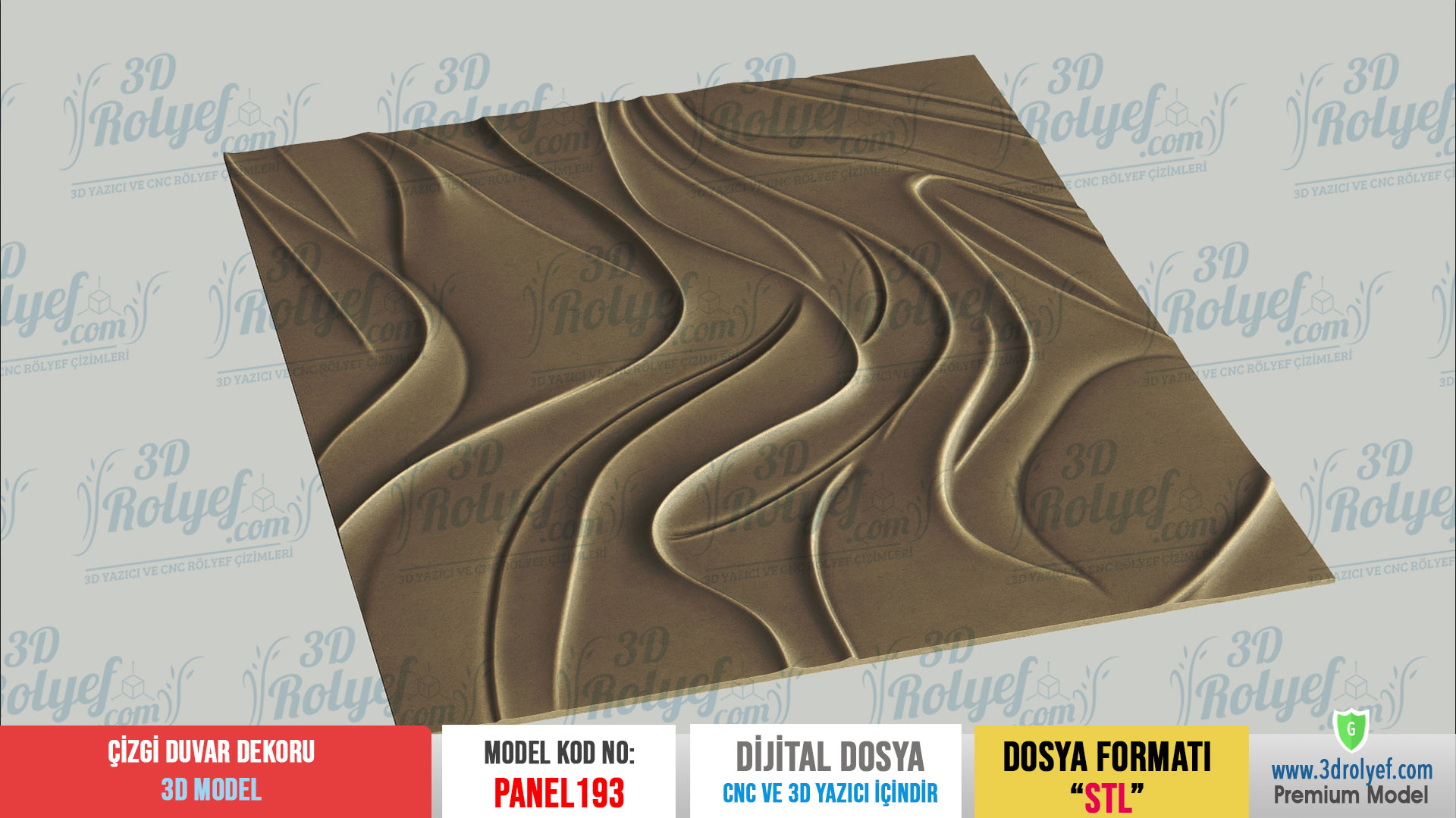 Panel193 - Modern Duvar Dekoru | CNC & 3D Yazıcı İçin 3D Model - Görsel 3