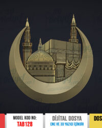 Tab128-Mekke, Medine, Kabe Rölyefi – Cnc ve 3D Yazıcı için Hazır Model