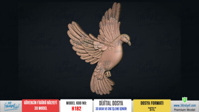 H182 - Güvercin Figürü Rölyefi 3D Model