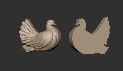 H166 - Güvercin Figürü Cnc ve 3D Yazıcı için 3D Model - Görsel 4