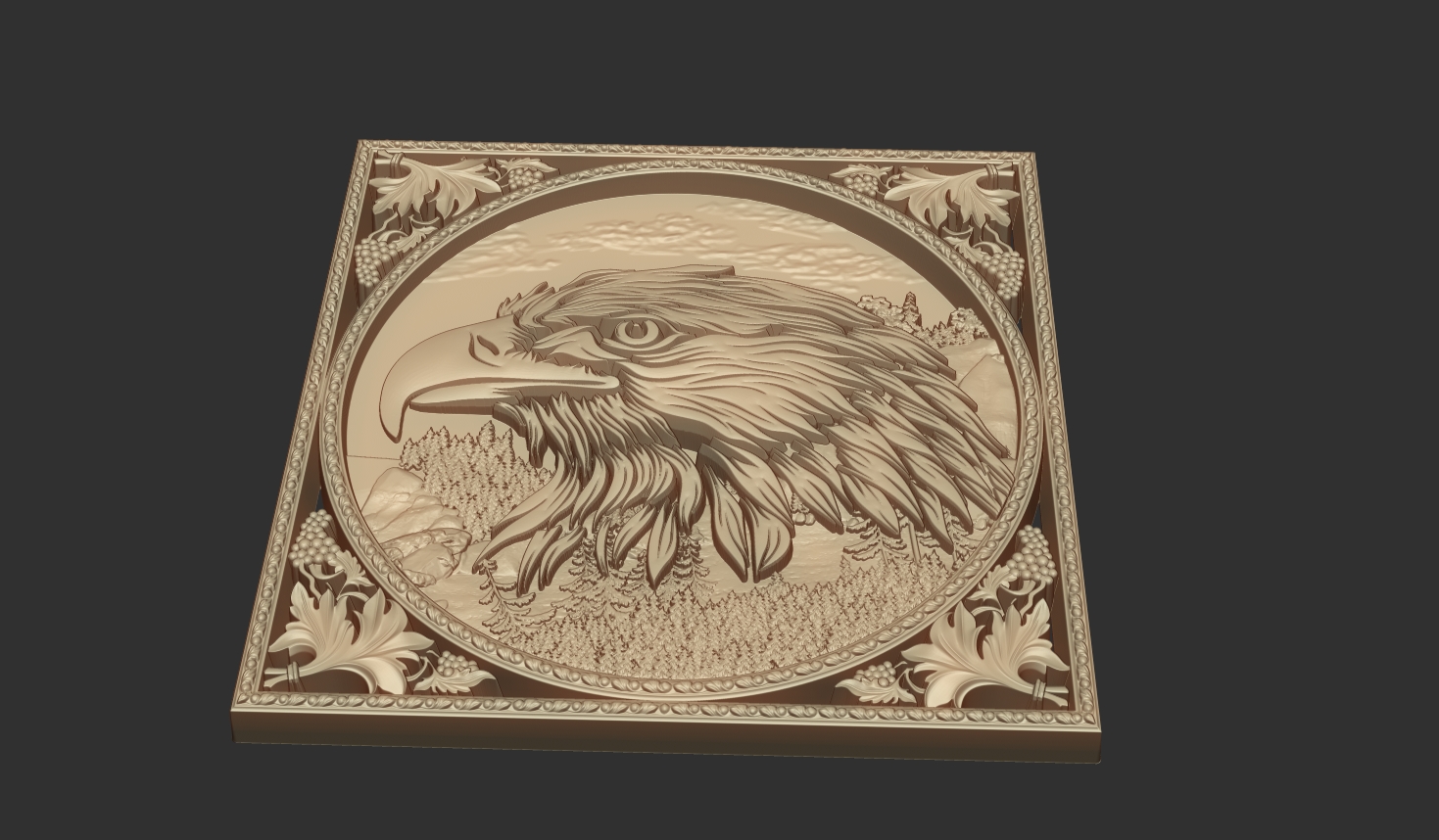 Fr02 - Kartal duvar dekoru 3d model - Ücretsiz CNC Modelleri İndir - Hazır CNC Dosyaları | 3Drolyef.com - Görsel 2