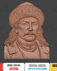 HEY256 | Mete Han Portresi Rölyefi 3D Model – Cnc ve 3D Yazıcı için Hazır Model