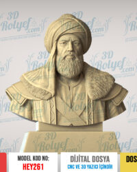HEY261 | Ertuğrul Gazi Büstü 3D Model – 3D Yazıcı için Hazır Model Dijital Dosya