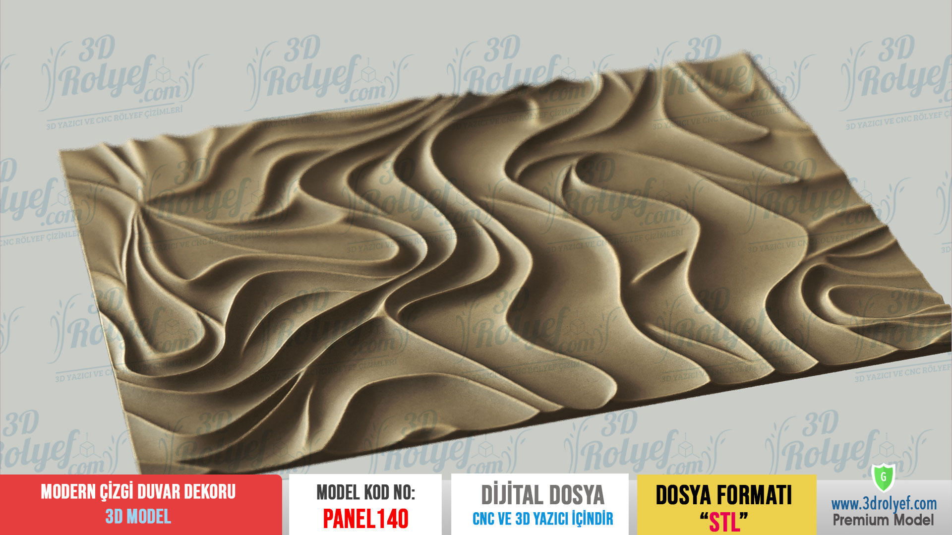 Panel140 - Modern Çizgi Duvar Dekoru 3D Model | CNC & 3D Yazıcı İçin 3D Model - Görsel 2