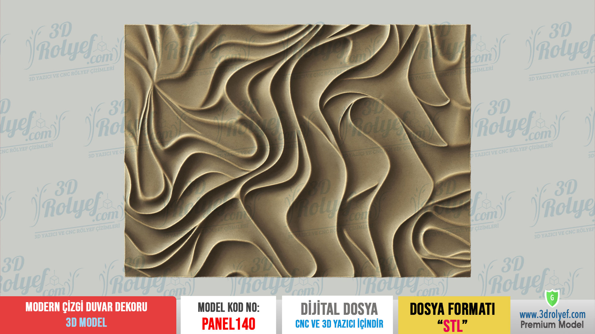 Panel140 - Modern Çizgi Duvar Dekoru 3D Model | CNC & 3D Yazıcı İçin 3D Model