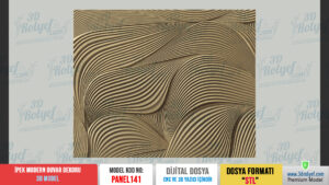 Panel141 - İpek Modern Çizgi Duvar Dekoru 3D Model | CNC & 3D Yazıcı İçin 3D Model