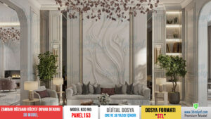 Panel153 - Zambak Rüzgarı 3D Rölyef Duvar Dekoru | CNC & 3D Yazıcı İçin 3D Model