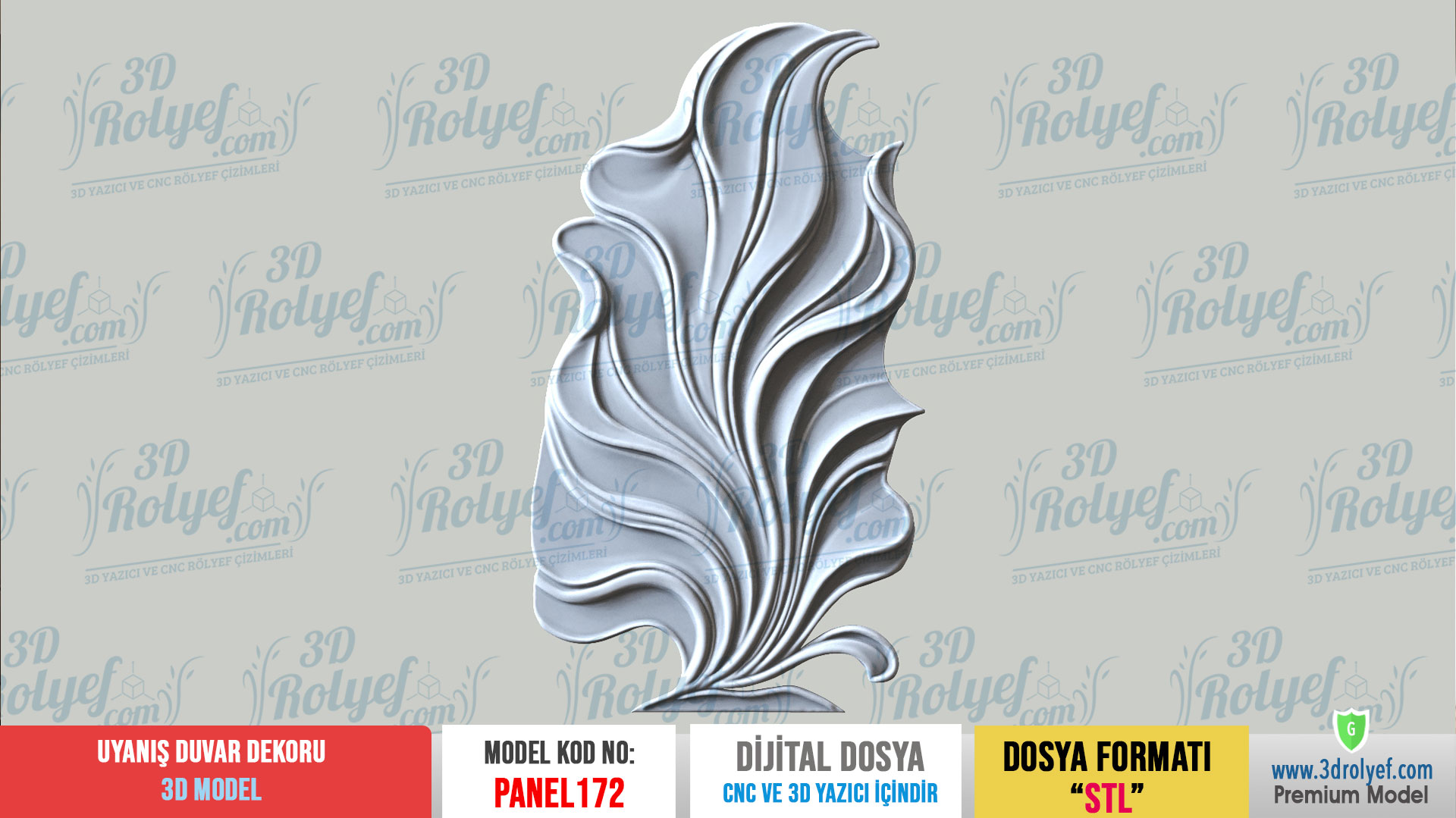 Panel172 - Uyanış 3D Duvar Dekoru | CNC & 3D Yazıcı İçin 3D Model - Görsel 2