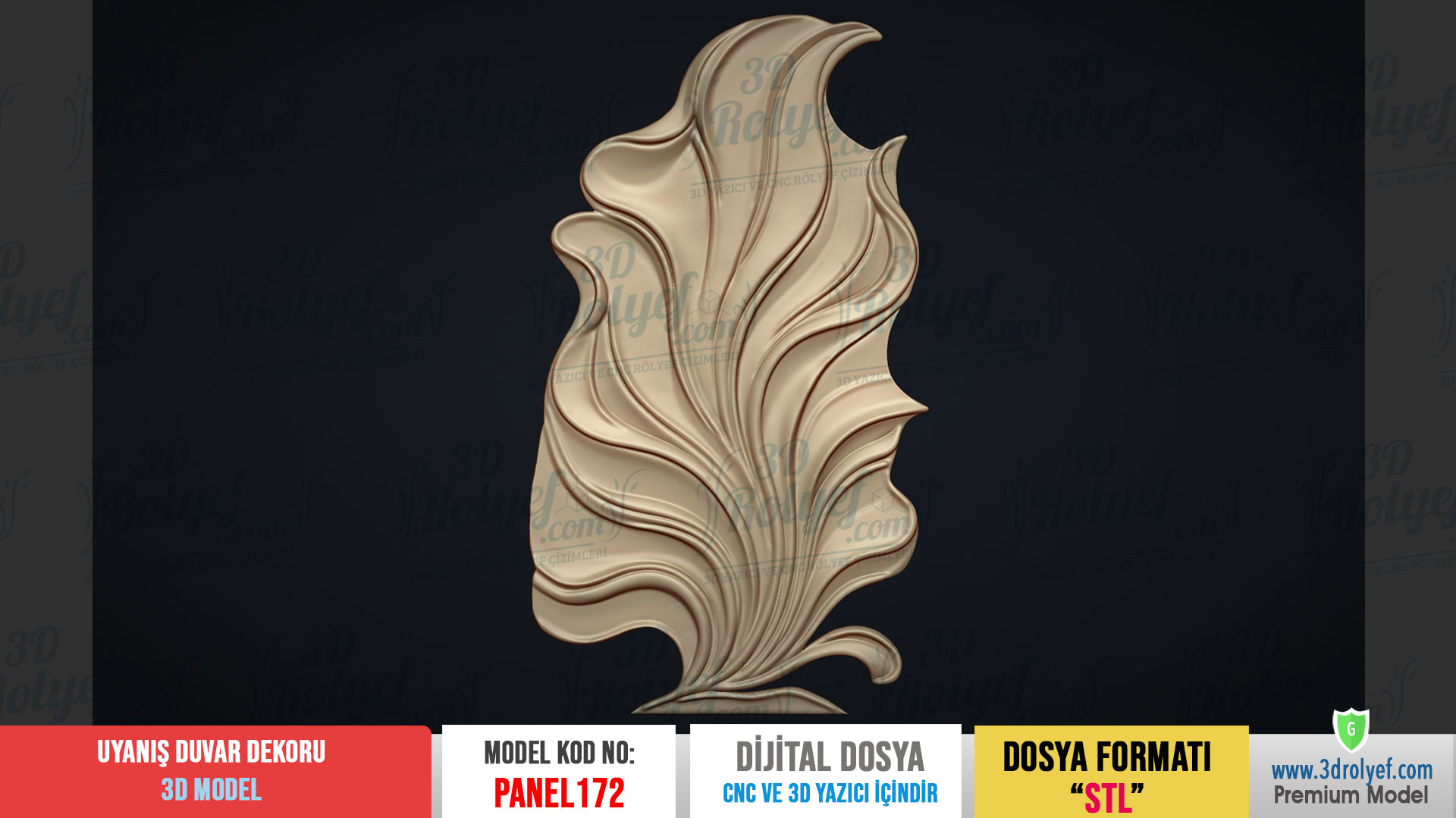 Panel172 - Uyanış 3D Duvar Dekoru | CNC & 3D Yazıcı İçin 3D Model - Görsel 3