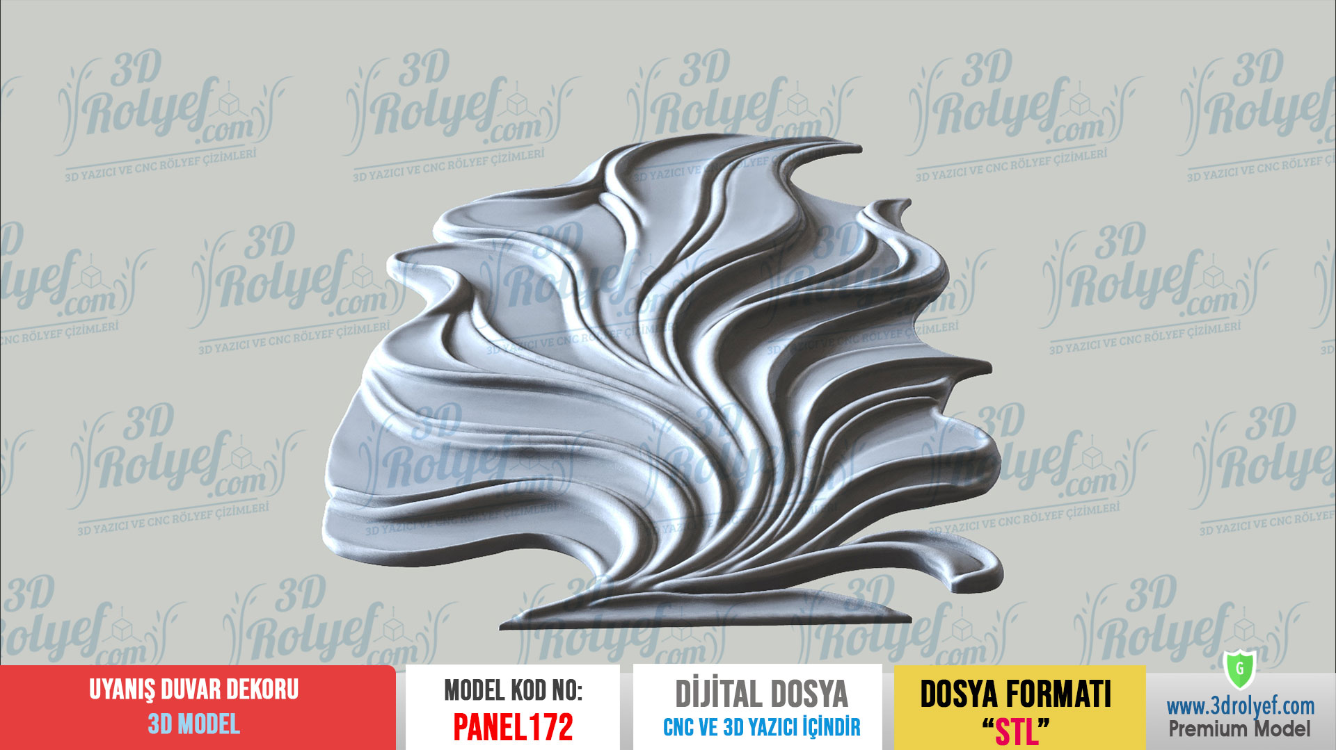 Panel172 - Uyanış 3D Duvar Dekoru | CNC & 3D Yazıcı İçin 3D Model - Görsel 4