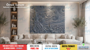 Panel194 - Van Gogh Yıldızlı Gece Tablosu 3D Model Duvar Dekoru | CNC & 3D Yazıcı İçin 3D Model