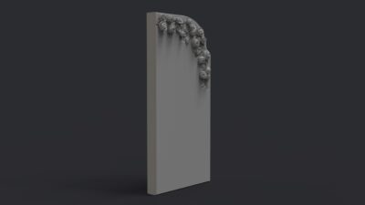 Mez53 - Sarmaşık Güllü Mezar Baştaşı 3D Modeli  | Cnc Mezar Modelleri - Görsel 2