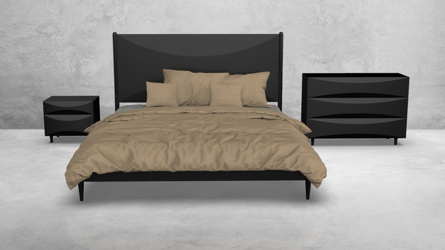 Yatak Odası Seti 3D Oyma Modeli Cnc Hazır Modeller Model Yb48