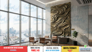 Panel143 - Gizem Modern Çizgi Duvar Dekoru 3D Model | CNC & 3D Yazıcı İçin 3D Model