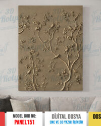 Panel151 - Ornitoloji 3D Duvar Dekoru | CNC & 3D Yazıcı İçin 3D Model