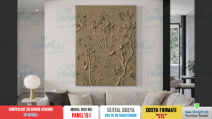 Panel151 - Ornitoloji 3D Duvar Dekoru | CNC & 3D Yazıcı İçin 3D Model
