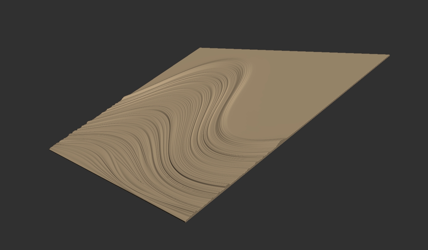 Panel169 - Büyük Dalga 3D Duvar Dekoru | CNC & 3D Yazıcı İçin 3D Model - Görsel 4