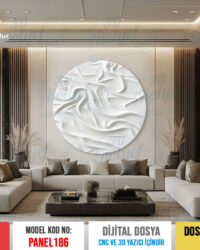 Panel186 - Dairesel Modern 3D Duvar Dekoru | CNC & 3D Yazıcı İçin 3D Model