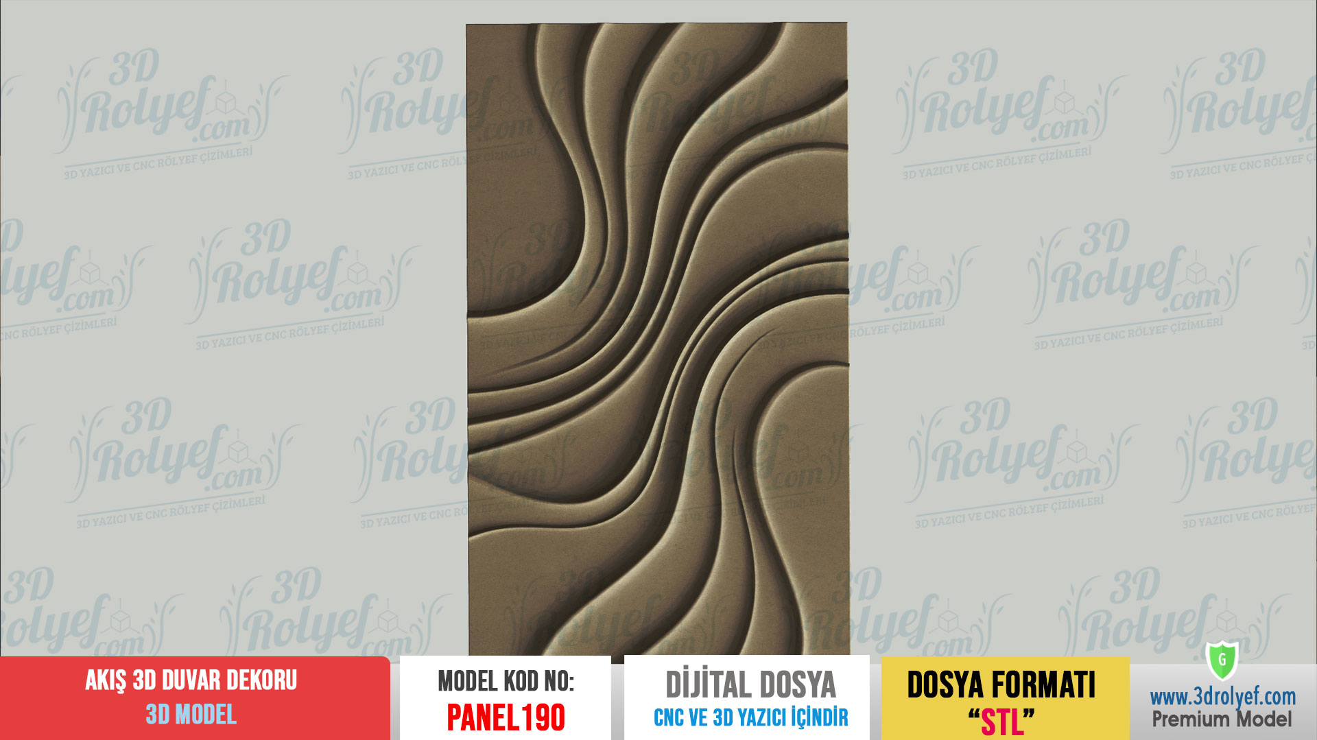 Panel190 - Akış Modern Duvar Dekoru | CNC & 3D Yazıcı İçin 3D Model - Görsel 2
