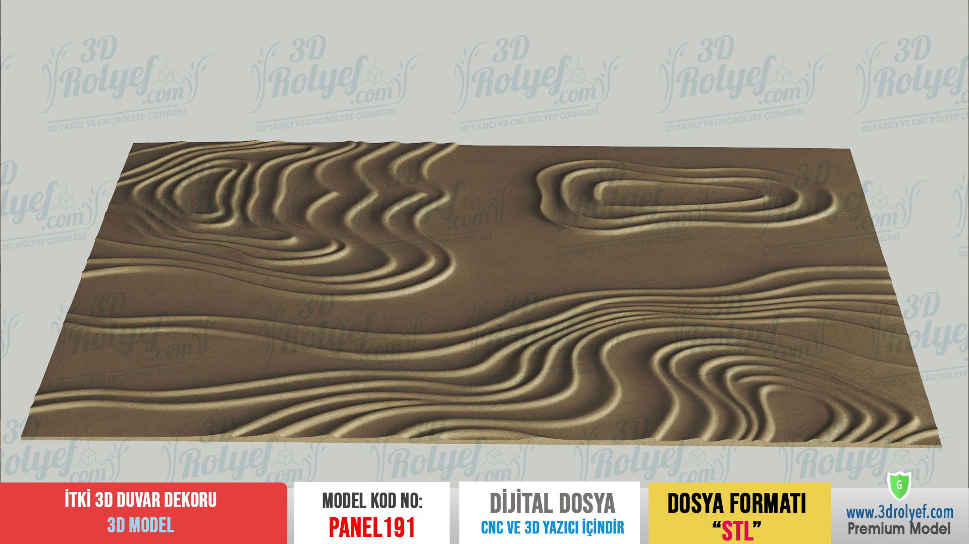 Panel191 - İtki Modern Duvar Dekoru | CNC & 3D Yazıcı İçin 3D Model - Görsel 3