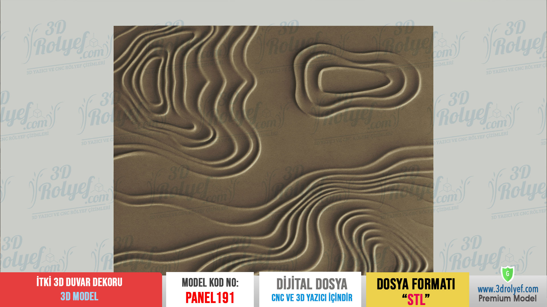 Panel191 - İtki Modern Duvar Dekoru | CNC & 3D Yazıcı İçin 3D Model - Görsel 2