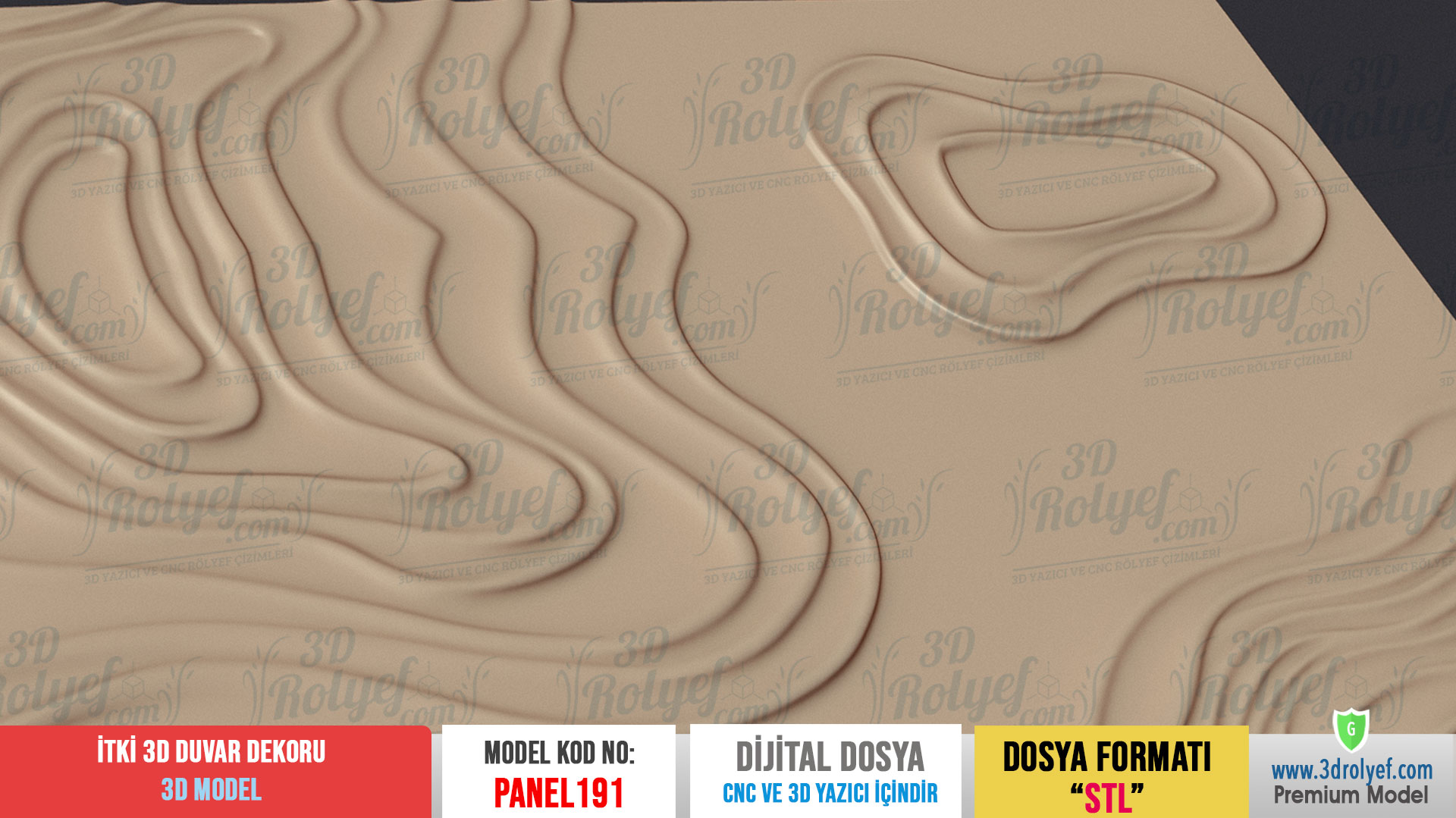 Panel191 - İtki Modern Duvar Dekoru | CNC & 3D Yazıcı İçin 3D Model - Görsel 4