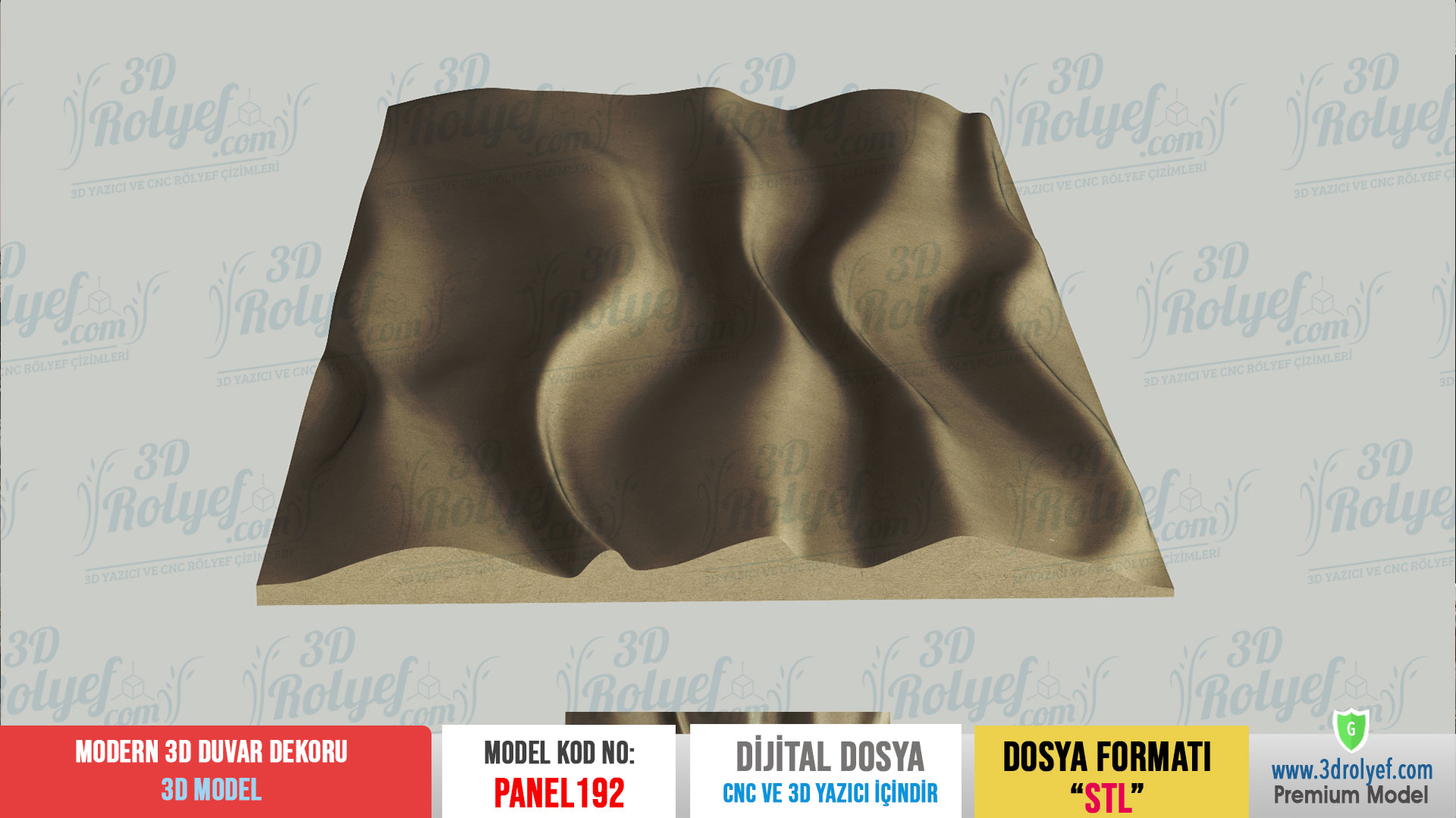 Panel192 - Modern Duvar Dekoru | CNC & 3D Yazıcı İçin 3D Model - Görsel 3