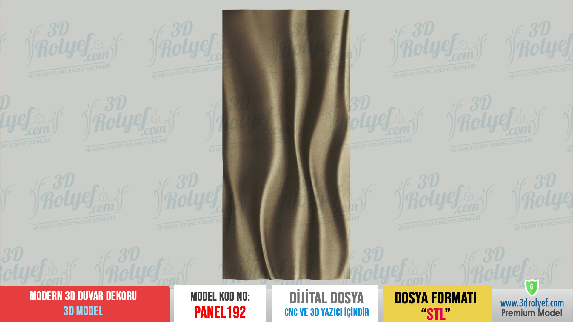 Panel192 - Modern Duvar Dekoru | CNC & 3D Yazıcı İçin 3D Model - Görsel 2