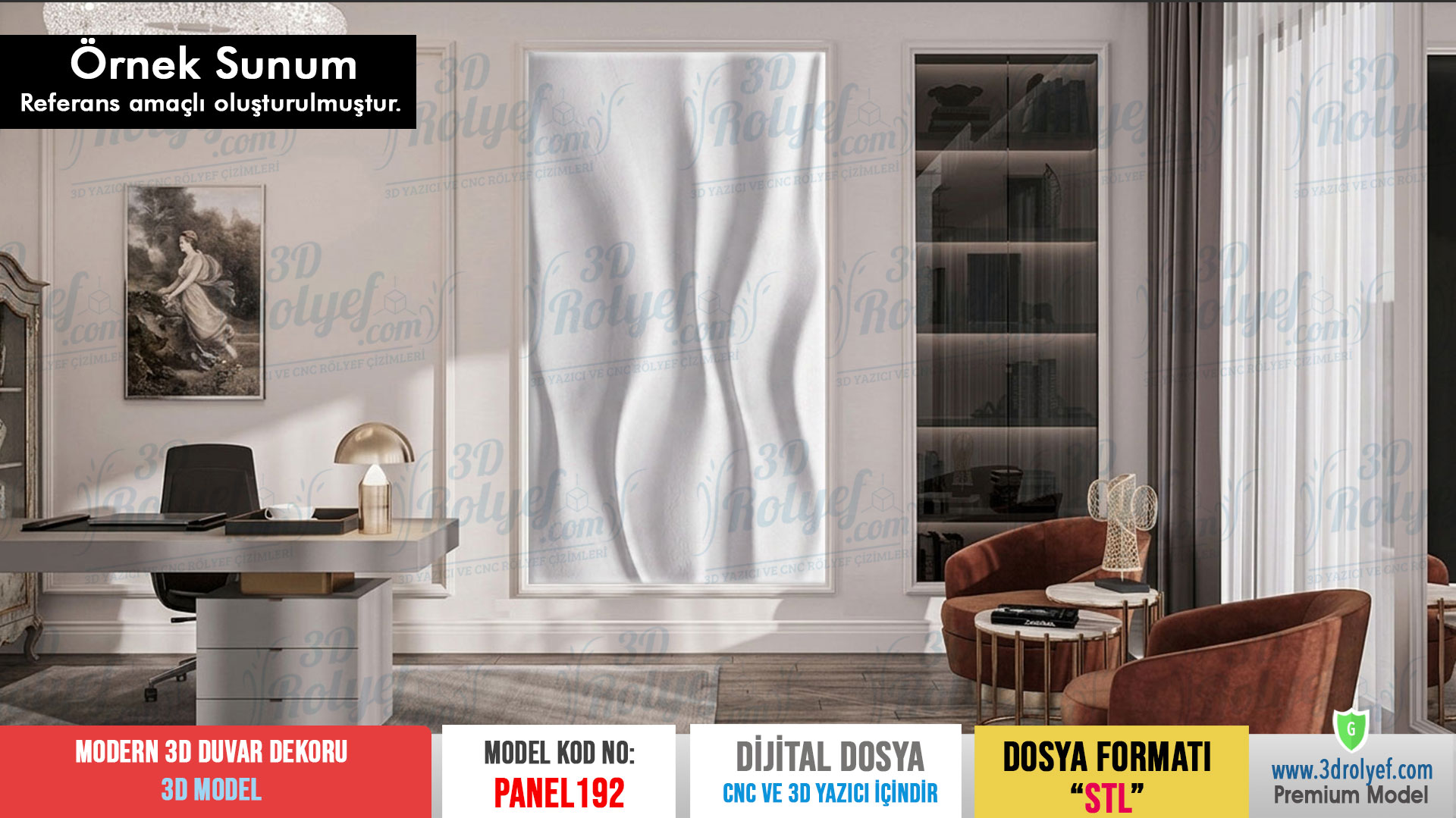 Panel192 - Modern Duvar Dekoru | CNC & 3D Yazıcı İçin 3D Model
