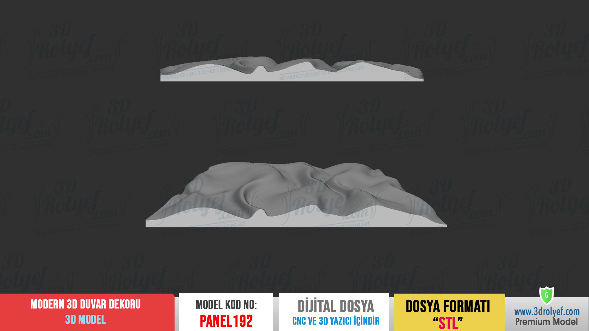Panel192 - Modern Duvar Dekoru | CNC & 3D Yazıcı İçin 3D Model - Görsel 4