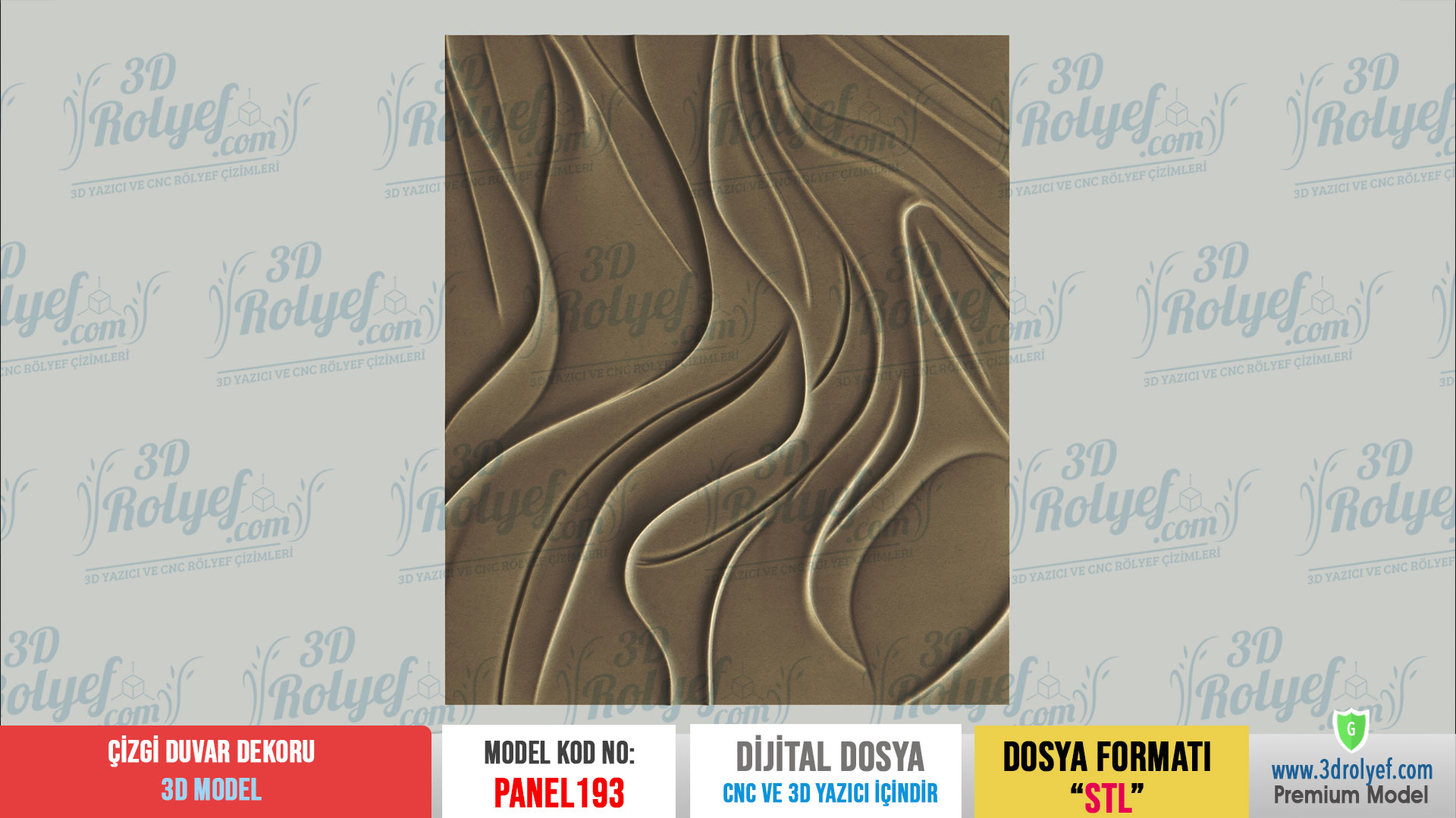Panel193 - Modern Duvar Dekoru | CNC & 3D Yazıcı İçin 3D Model - Görsel 2
