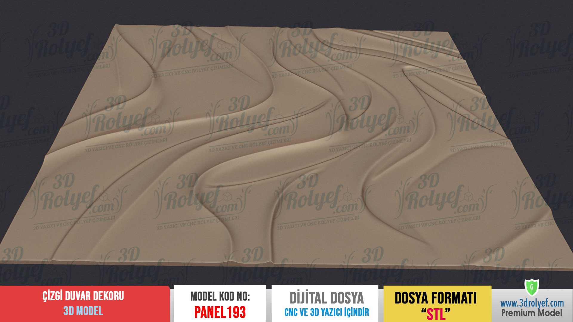 Panel193 - Modern Duvar Dekoru | CNC & 3D Yazıcı İçin 3D Model - Görsel 4