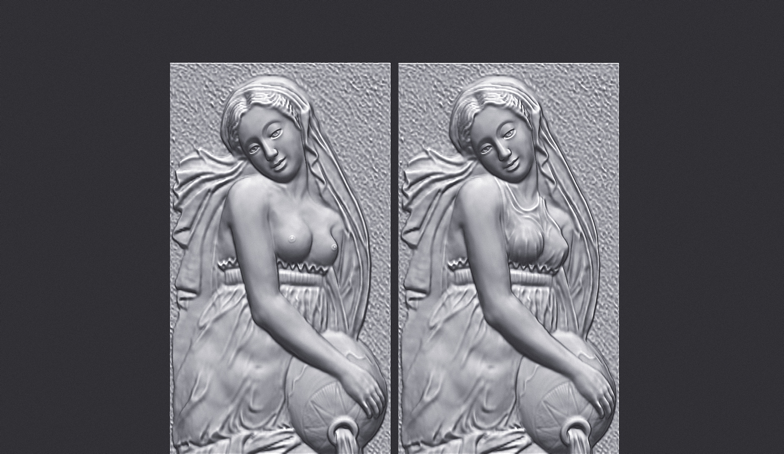 Panel60 - Antik Çağ Kadın Figürleri 3D Duvar Dekoru | CNC & 3D Yazıcı İçin 3D Model - Görsel 5