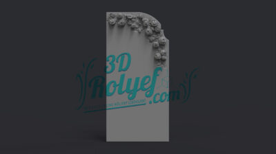 Mez53 - Sarmaşık Güllü Mezar Baştaşı 3D Modeli  | Cnc Mezar Modelleri