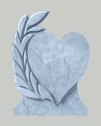 Mez237 - Kalp ve Çiçek Figürlü Mezar Baştaşı 3D Modeli  | Cnc Mezar Modelleri